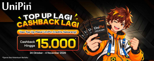 PAYDAY BALIK LAGI! TOP UP PAKAI UNIPIN CREDITS CASHBACK HINGGA 15.000 UNIPIN CREDITS!